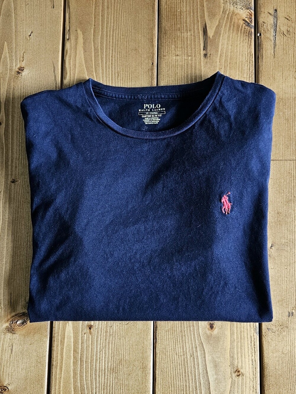 Polo Ralph Lauren Custom Slim Fit Crewneck T-Shirt - Navy Blue (Medium) 175/96A - Picture 10 of 11